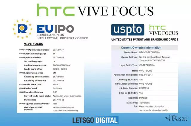 HTC注册“Vive Focus”商标，或是独立VR头显名称.png